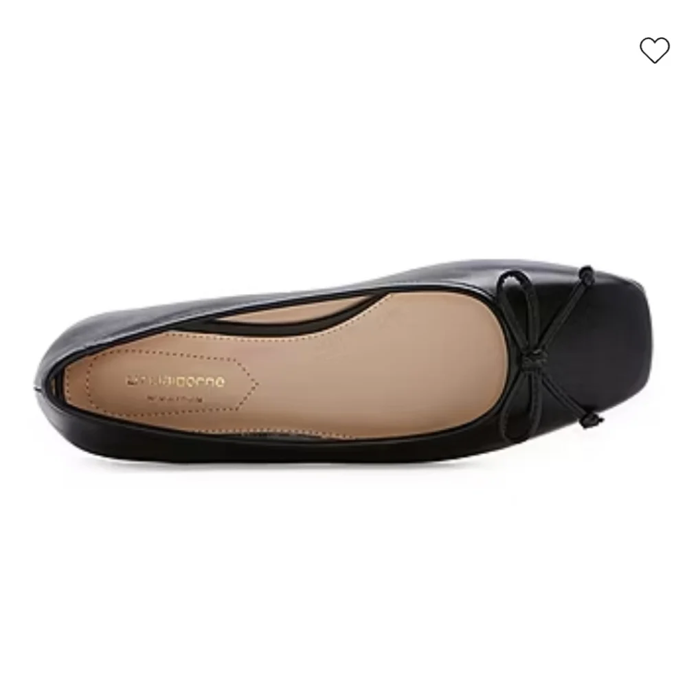 Black Women's Flats Squatre Toe